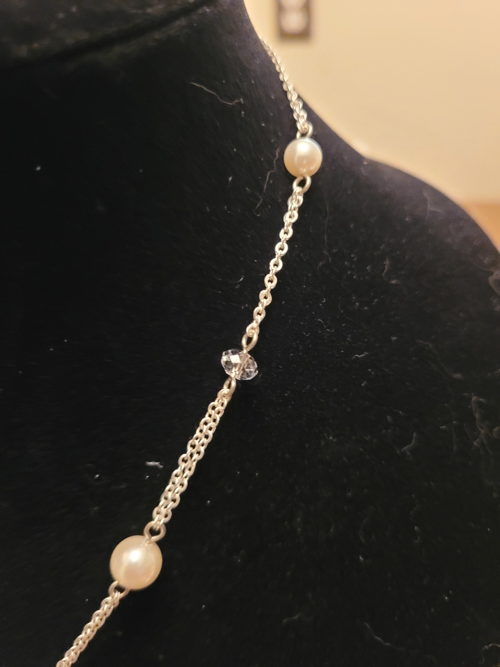 Brighton Silver-Tone Pearl Pendant Necklace and Earrings Set - White Pearls - Picture 5 of 7